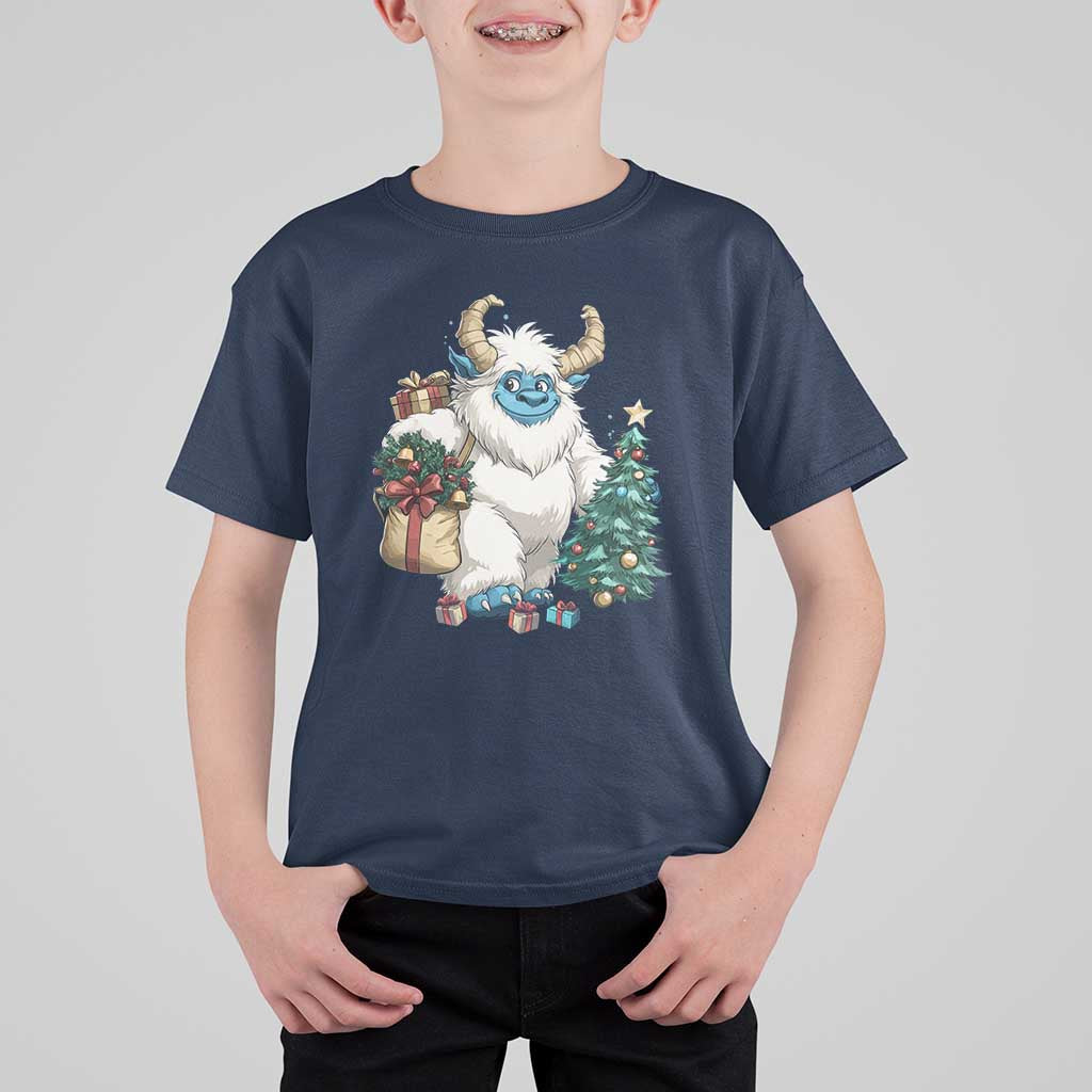 Funny Yule Yeti T Shirt For Kid Christmas Mythical Creature Winter Solstice - Wonder Print Shop