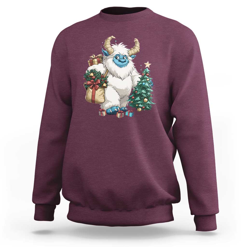 Funny Yule Yeti Sweatshirt Christmas Mythical Creature Winter Solstice - Wonder Print Shop