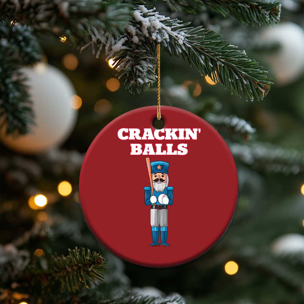 Funny Nutcracker Baseball Christmas Ornament Crackin' Balls Baseball Players - Wonder Print Shop