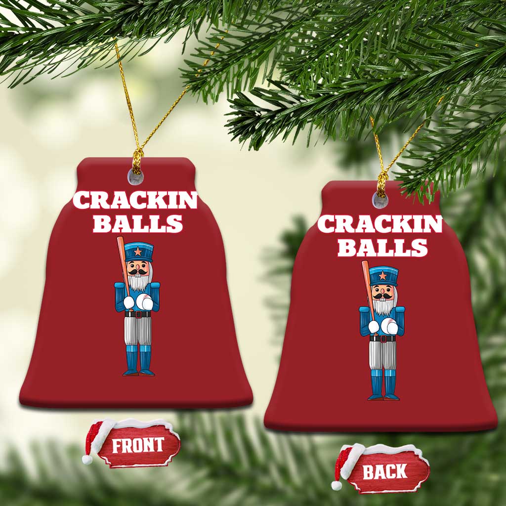 Funny Nutcracker Baseball Christmas Ornament Crackin' Balls Baseball Players - Wonder Print Shop