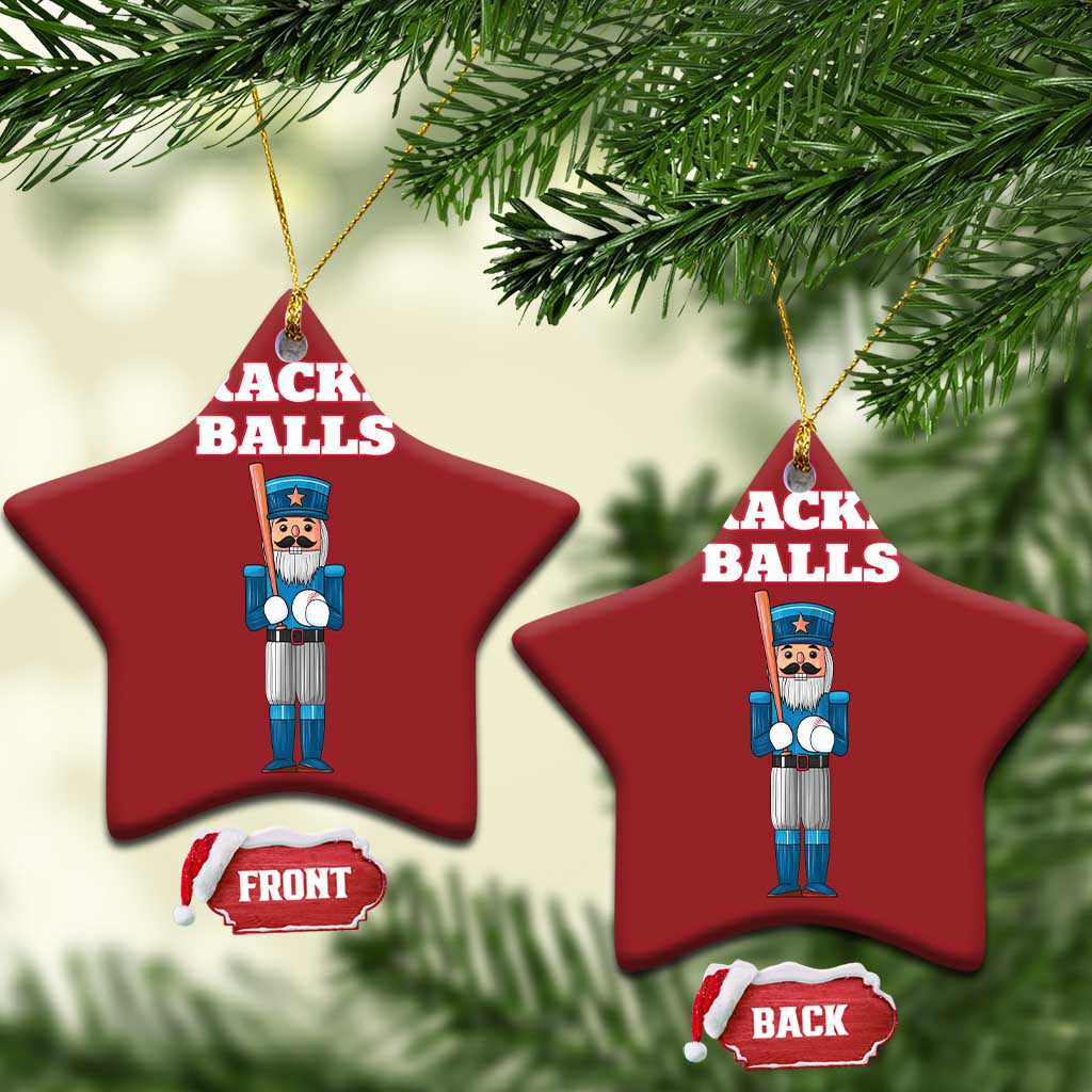 Funny Nutcracker Baseball Christmas Ornament Crackin' Balls Baseball Players - Wonder Print Shop