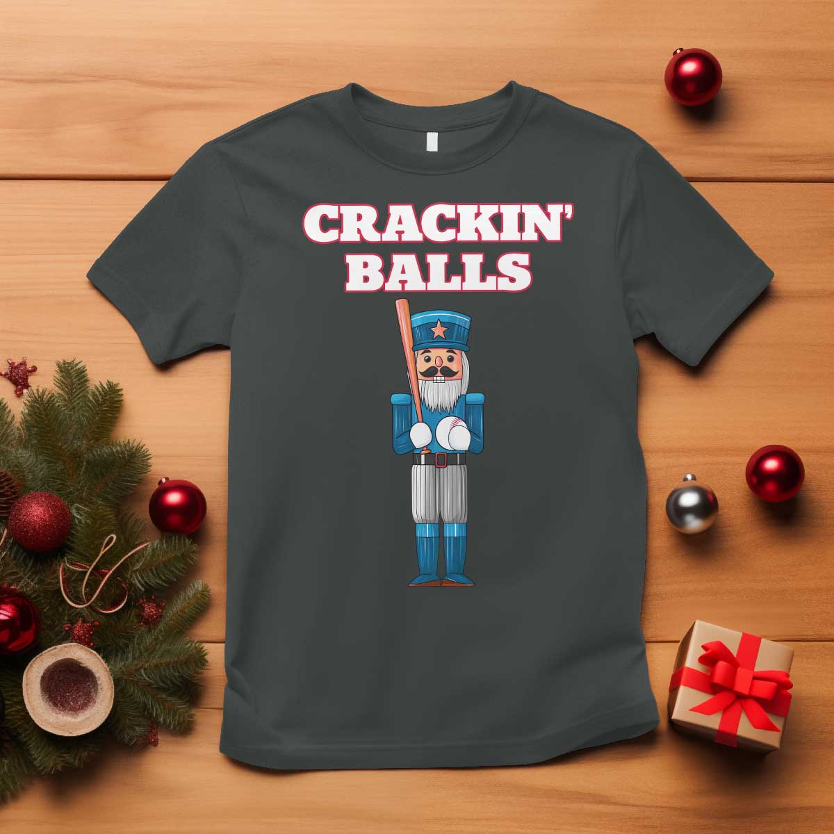 Funny Nutcracker Baseball T Shirt Crackin' Balls Baseball Players - Wonder Print Shop