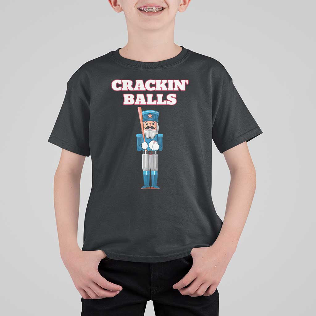Funny Nutcracker Baseball T Shirt For Kid Crackin' Balls Baseball Players - Wonder Print Shop