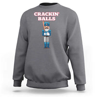 Funny Nutcracker Baseball Sweatshirt Crackin' Balls Baseball Players - Wonder Print Shop