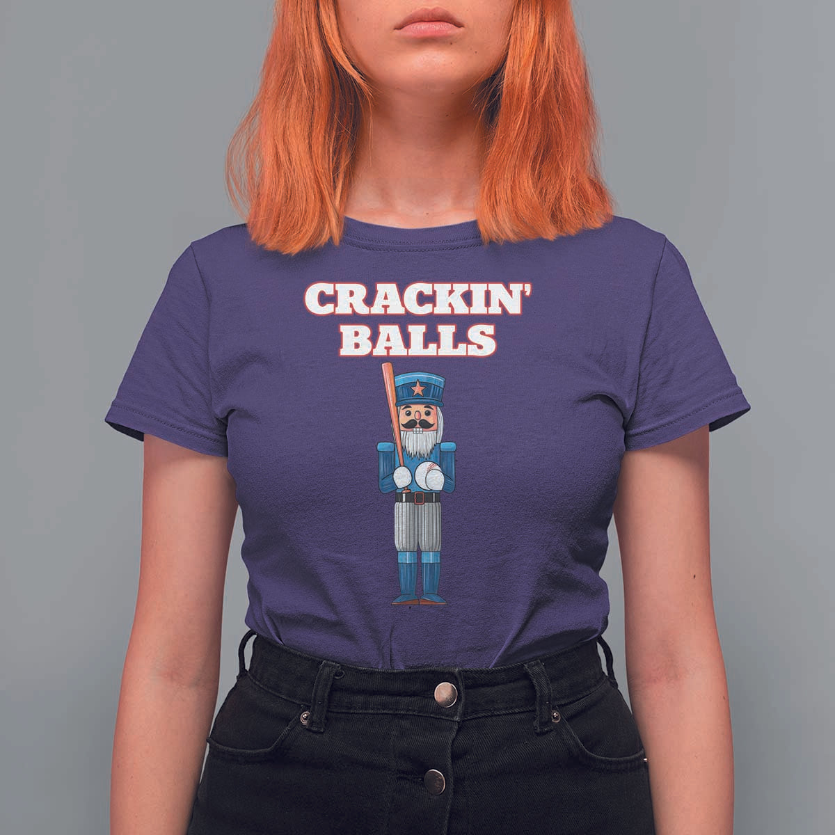 Funny Nutcracker Baseball T Shirt For Women Crackin' Balls Baseball Players - Wonder Print Shop