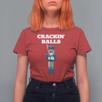 Funny Nutcracker Baseball T Shirt For Women Crackin' Balls Baseball Players - Wonder Print Shop