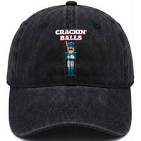 Funny Nutcracker Baseball Washed Cotton Baseball Cap Crackin' Balls Baseball Players