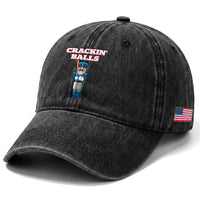 Funny Nutcracker Baseball Washed Cotton Baseball Cap Crackin' Balls Baseball Players