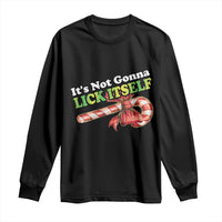 Funny Christmas Candy Cane Long Sleeve Shirt It's Not Gonna Lick Itself