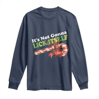 Funny Christmas Candy Cane Long Sleeve Shirt It's Not Gonna Lick Itself