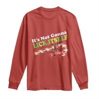 Funny Christmas Candy Cane Long Sleeve Shirt It's Not Gonna Lick Itself