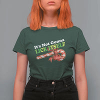 Funny Christmas Candy Cane T Shirt For Women It's Not Gonna Lick Itself - Wonder Print Shop