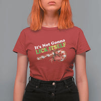 Funny Christmas Candy Cane T Shirt For Women It's Not Gonna Lick Itself - Wonder Print Shop