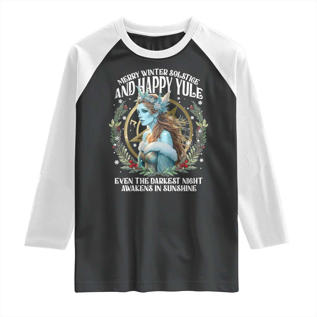 Yule Raglan Shirt Merry Winter Solstice And Happy Yule Marzanna Xmas - Wonder Print Shop