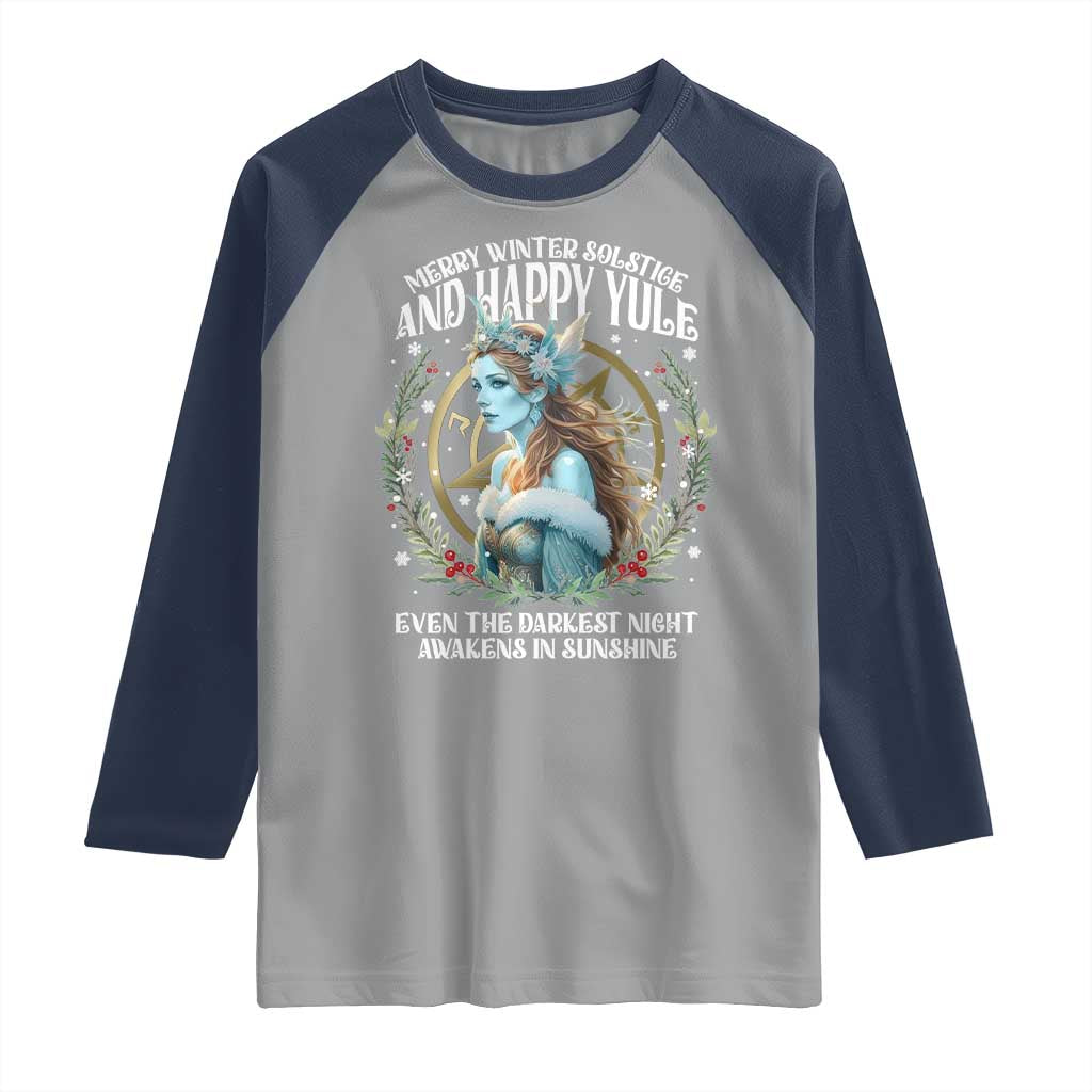 Yule Raglan Shirt Merry Winter Solstice And Happy Yule Marzanna Xmas - Wonder Print Shop