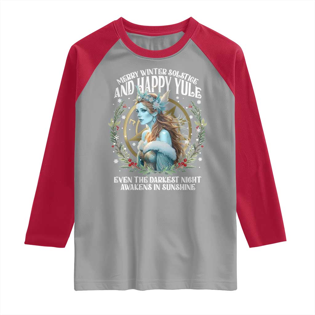Yule Raglan Shirt Merry Winter Solstice And Happy Yule Marzanna Xmas - Wonder Print Shop