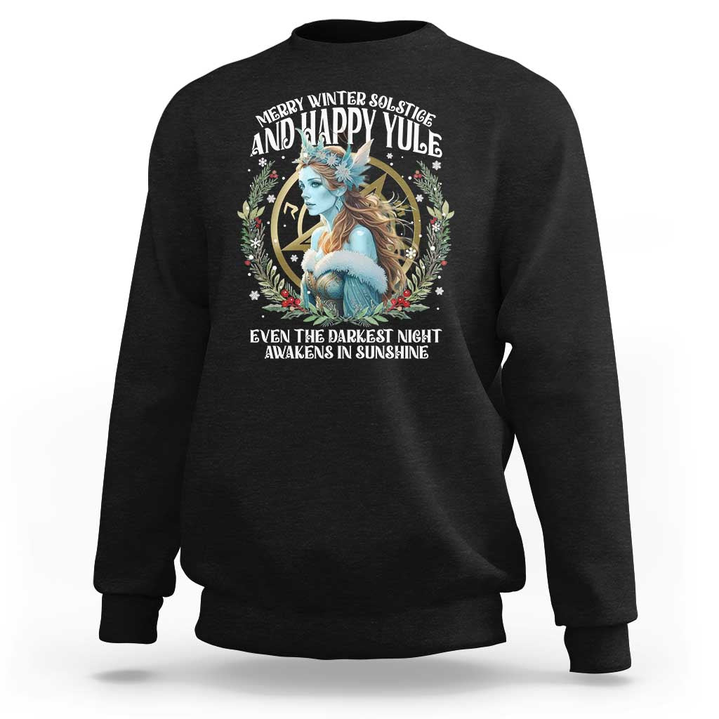 Yule Sweatshirt Merry Winter Solstice And Happy Yule Marzanna Xmas - Wonder Print Shop