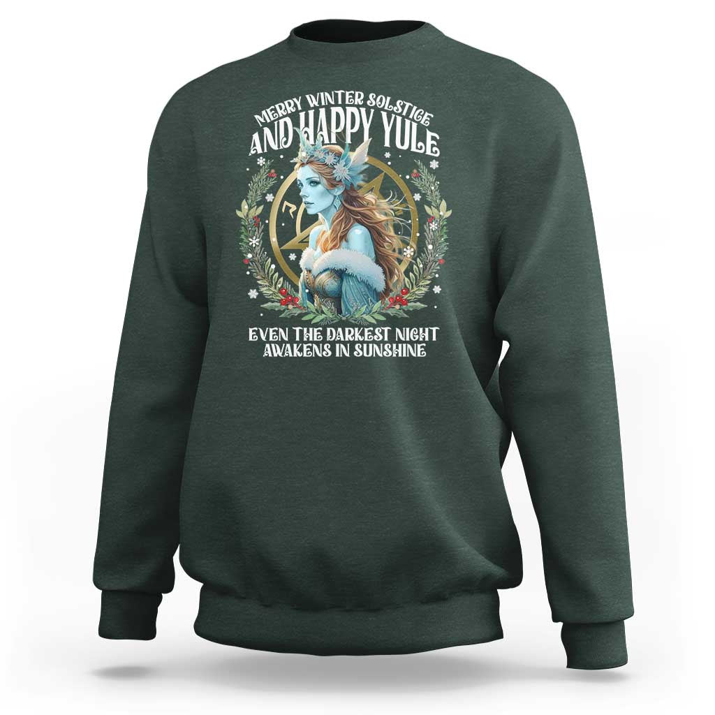 Yule Sweatshirt Merry Winter Solstice And Happy Yule Marzanna Xmas - Wonder Print Shop