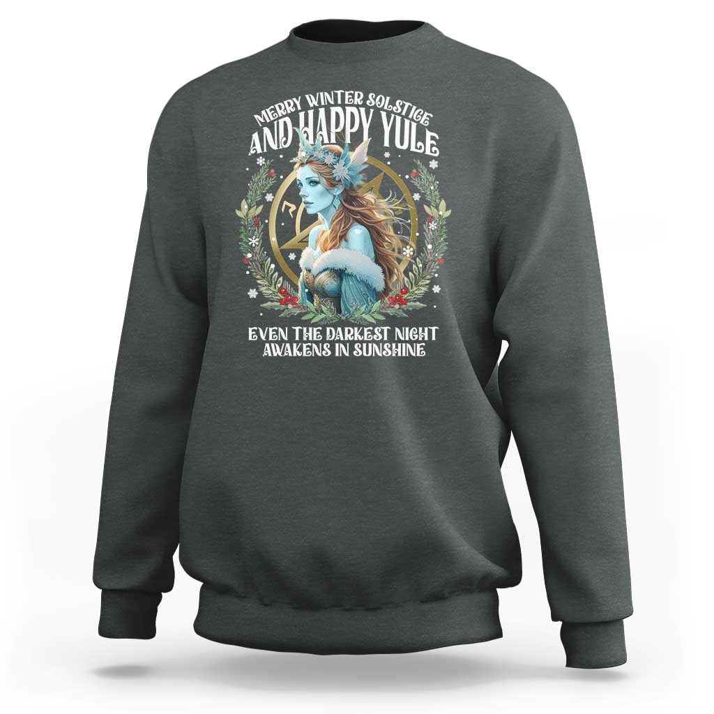 Yule Sweatshirt Merry Winter Solstice And Happy Yule Marzanna Xmas - Wonder Print Shop