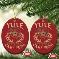 Yule Never Guess Where Xmas Come From Christmas Ornament Pentagram Circle - Wonder Print Shop