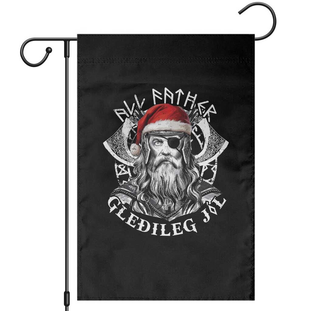 Christmas Viking Garden Flag All Father Gledileg Jol Vintage Santa Odin - Wonder Print Shop