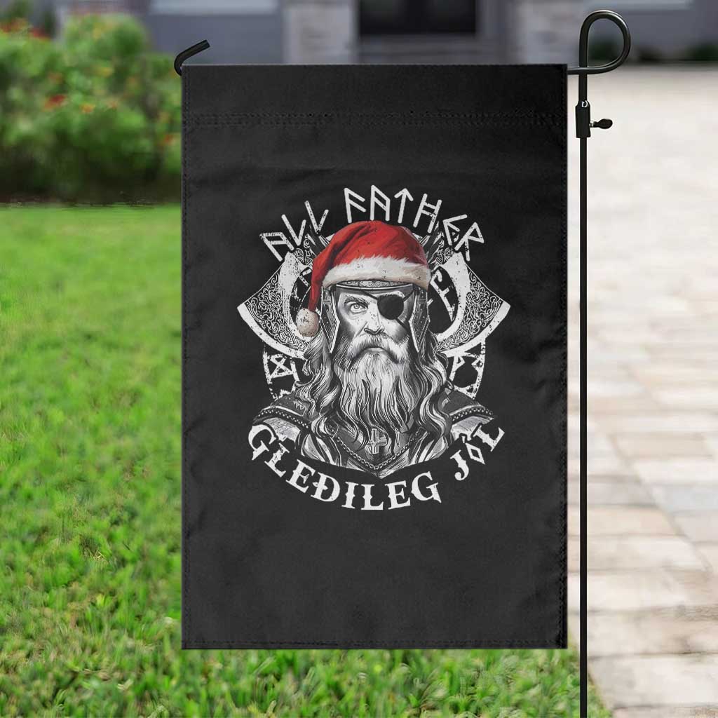 Christmas Viking Garden Flag All Father Gledileg Jol Vintage Santa Odin - Wonder Print Shop
