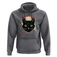 Funny Yule Cat Hoodie Jólakötturinn Yule Christmas Black Cat