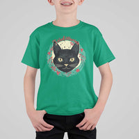 Funny Yule Cat T Shirt For Kid Jlaktturinn Yule Christmas Black Cat - Wonder Print Shop