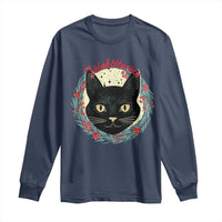 Funny Yule Cat Long Sleeve Shirt Jólakötturinn Yule Christmas Black Cat