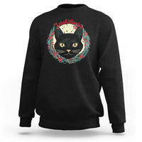 Funny Yule Cat Sweatshirt Jlaktturinn Yule Christmas Black Cat - Wonder Print Shop