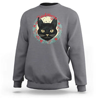 Funny Yule Cat Sweatshirt Jlaktturinn Yule Christmas Black Cat - Wonder Print Shop
