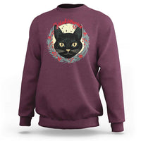 Funny Yule Cat Sweatshirt Jlaktturinn Yule Christmas Black Cat - Wonder Print Shop