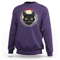 Funny Yule Cat Sweatshirt Jlaktturinn Yule Christmas Black Cat - Wonder Print Shop
