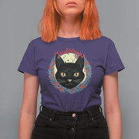 Funny Yule Cat T Shirt For Women Jlaktturinn Yule Christmas Black Cat - Wonder Print Shop