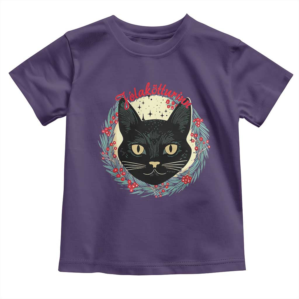 Funny Yule Cat Toddler T Shirt Jólakötturinn Yule Christmas Black Cat
