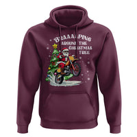 Funny Christmas Biker Hoodie Braaaaping Around The Christmas Tree Dirt Bike Santa