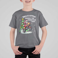 Funny Christmas Biker T Shirt For Kid Braaaaping Around The Christmas Tree Dirt Bike Santa - Wonder Print Shop