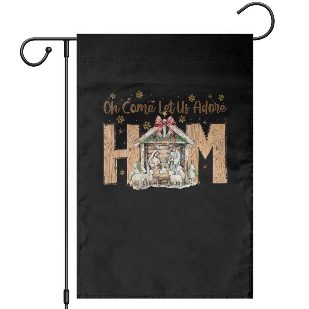 Oh Come Let Us Adore Him Garden Flag Christian Christmas Nativity Scene - Wonder Print Shop