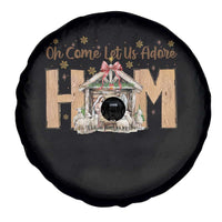 Oh Come Let Us Adore Him Spare Tire Cover Christian Christmas Nativity Scene - Wonder Print Shop