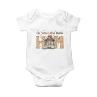 Oh Come Let Us Adore Him Baby Onesie Christian Christmas Nativity Scene - Wonder Print Shop