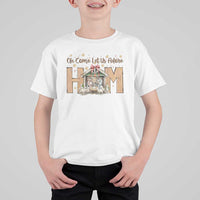 Oh Come Let Us Adore Him T Shirt For Kid Christian Christmas Nativity Scene - Wonder Print Shop