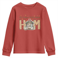 Oh Come Let Us Adore Him Youth Sweatshirt Christian Christmas Nativity Scene - Wonder Print Shop