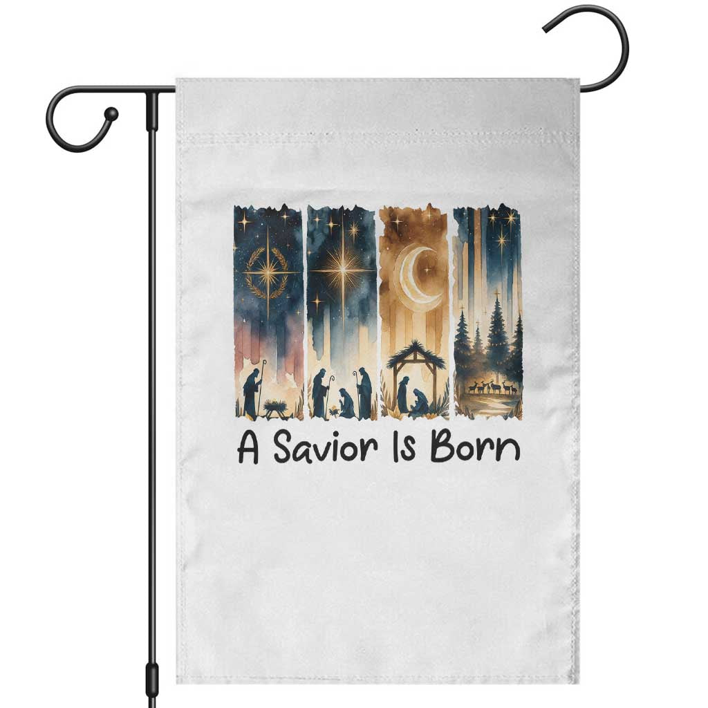 Christian Christmas Garden Flag A Savior Is Born Jesus Nativity Scene - Wonder Print Shop