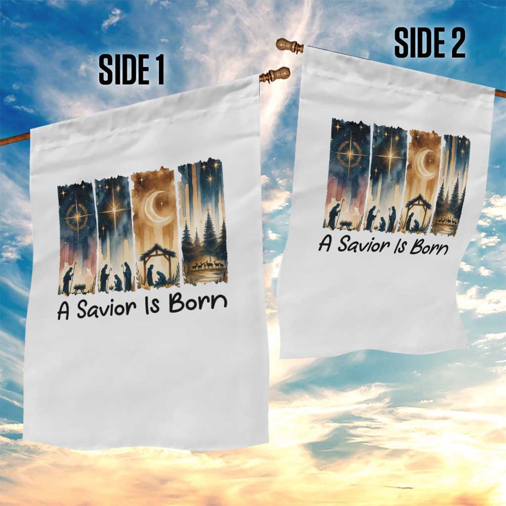 Christian Christmas Garden Flag A Savior Is Born Jesus Nativity Scene - Wonder Print Shop