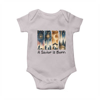 Christian Christmas Baby Onesie A Savior Is Born Jesus Nativity Scene - Wonder Print Shop