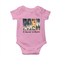 Christian Christmas Baby Onesie A Savior Is Born Jesus Nativity Scene - Wonder Print Shop