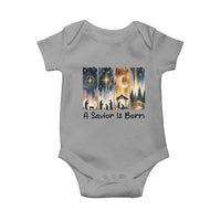 Christian Christmas Baby Onesie A Savior Is Born Jesus Nativity Scene - Wonder Print Shop