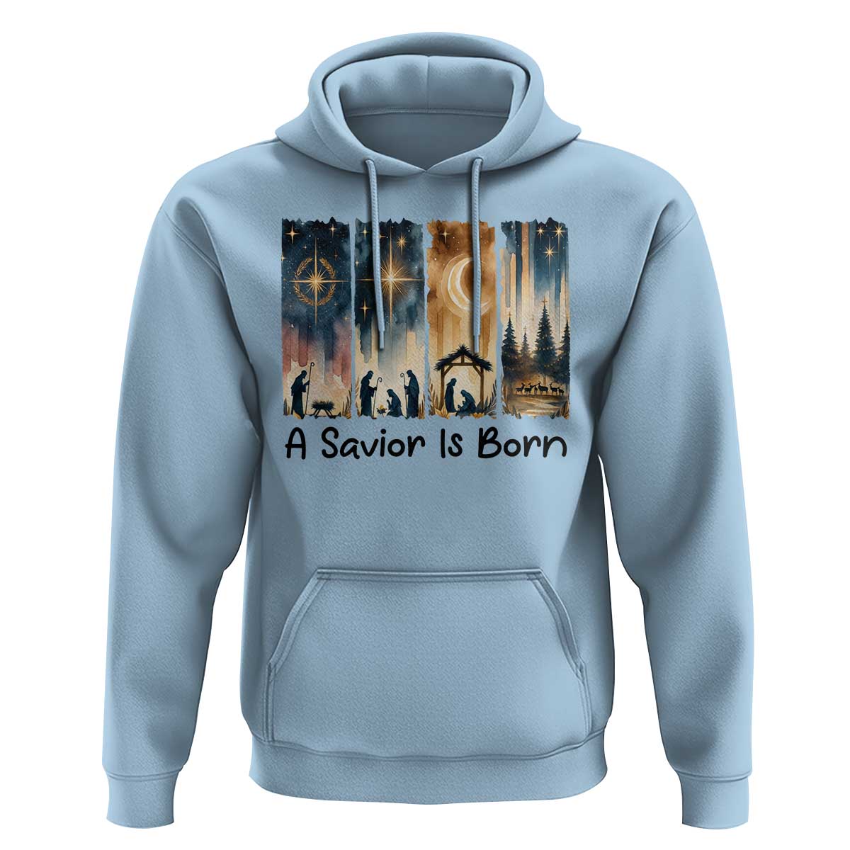 Christian Christmas Hoodie A Savior Is Born Jesus Nativity Scene - Wonder Print Shop