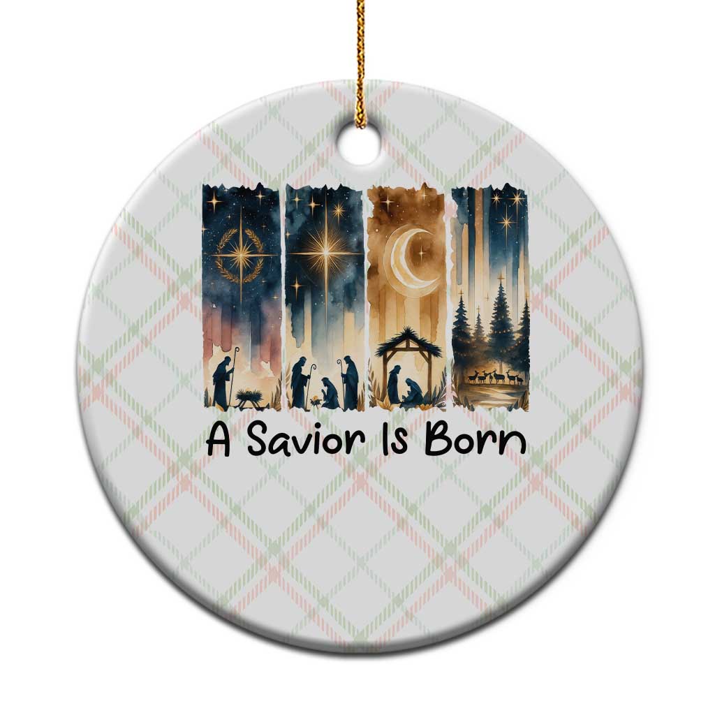 Christian Xmas Ceramic Ornament A Savior Is Born Jesus Nativity Scene - Wonder Print Shop