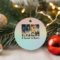 Christian Xmas Ceramic Ornament A Savior Is Born Jesus Nativity Scene - Wonder Print Shop